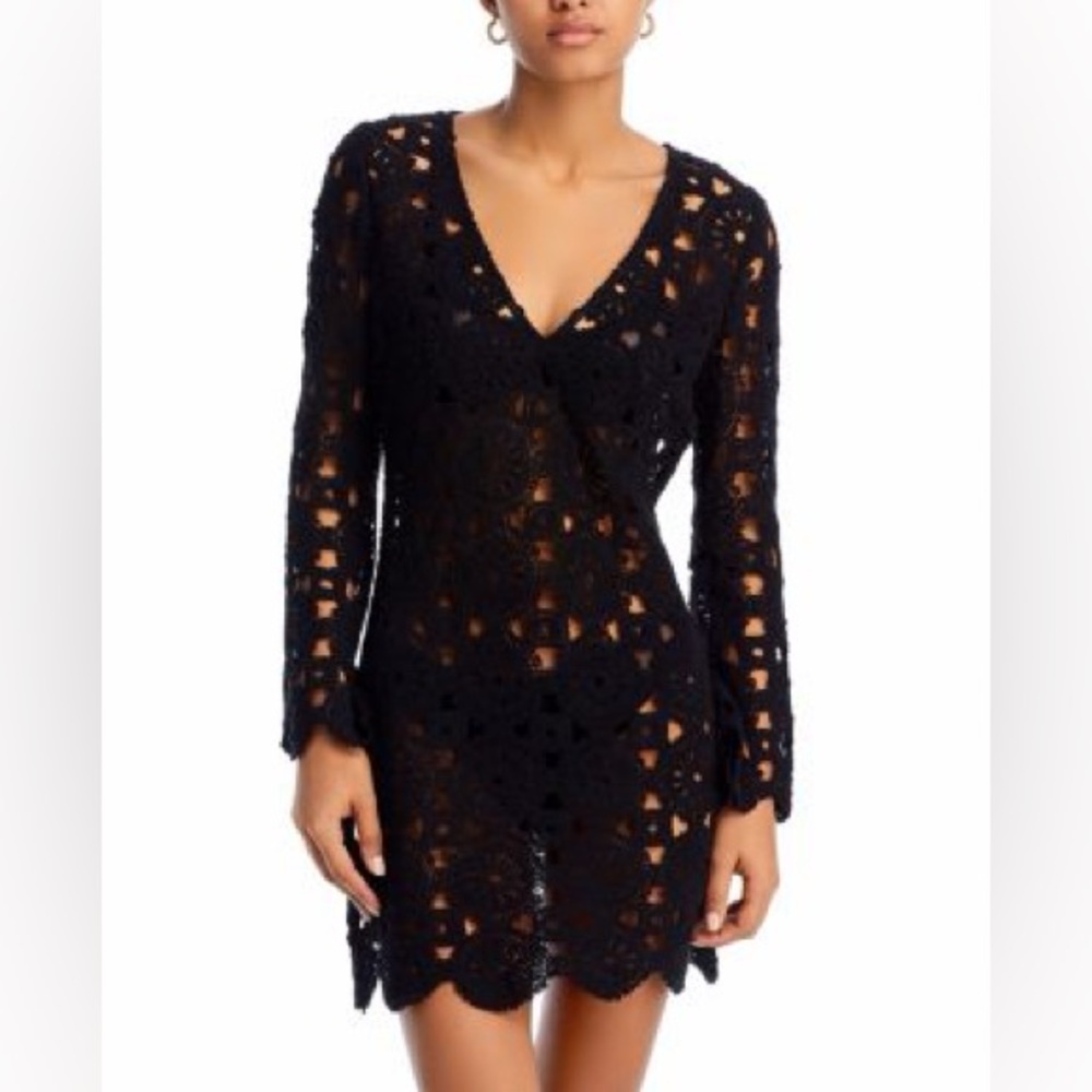 AQUA Swim Crochet Cover Up Dress - Exclusive